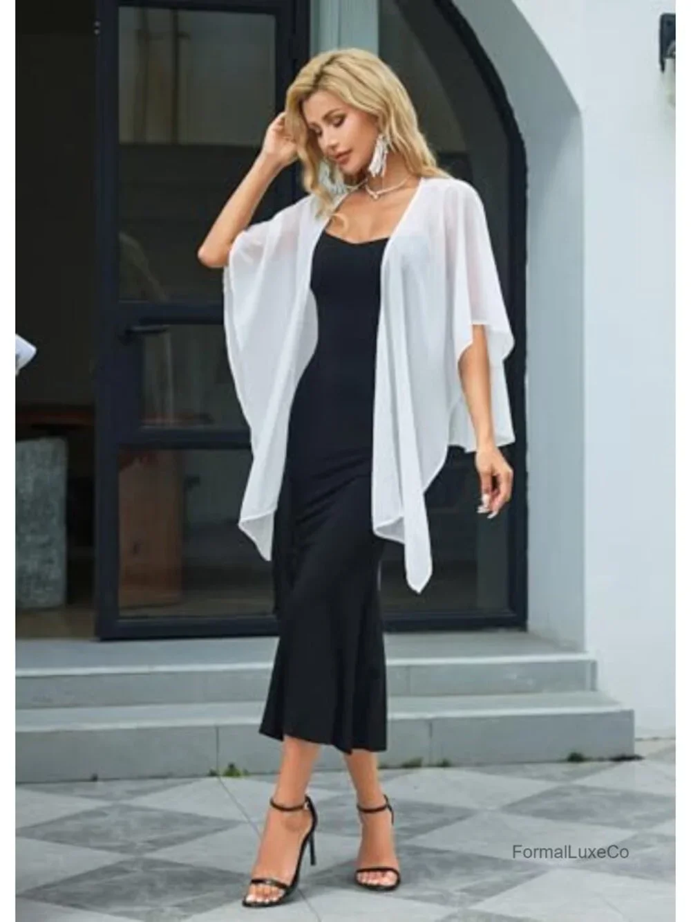 Sheer Chiffon Shawl Wrap for Evening Dresses Wedding Scarf Cover Up